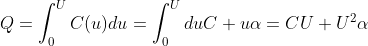 http://latex.codecogs.com/gif.latex?Q=\int_{0}^{U}C(u)du=\int_{0}^{U}duC+u\alpha=CU+U^2\alpha